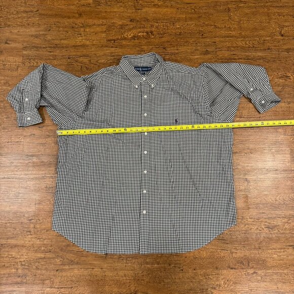 Vintage Polo Ralph Lauren Black White Gingham Check Button Down Shirt Men's‎ 3XB - Picture 7 of 8